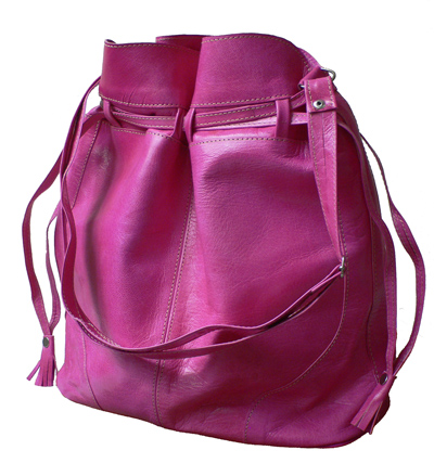 Pink Lædertaske 